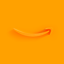 Orange Amazon logo smiling.